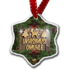 Christmas Ornament Merry Christmas in Afrikaans from South Africa – Neonblond 1888